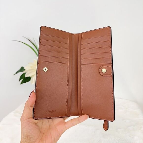 NWT COACH SLIM WALLET IN SIGNATURE‎ CANVAS WITH COACH RADIAL RAINBOW - Picture 4 of 6